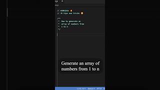 ASMR Programming - Generate an array of numbers from 1 to n using javascript - No Talking #shorts