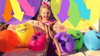 Learn Colors with Real Baby Mishel playing Baloons. Have Fun and Learn Colors with Baloons Baby Song