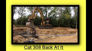 #Caterpiller 308 Building  A Cell Tower Foundation #Awsome machines