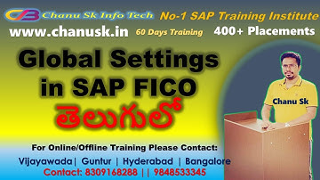 Global Settings in Sap Fico || SAP FICO in Telugu || Sap Fico Course in Telugu  || Chanu SK