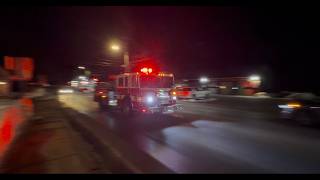 Holliston Fire responding I Engine 3 responding to an outside fire