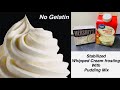 How to Make Stable Whipped Cream Frosting | Whipped Cream Frosting With Pudding Mix | No Gelatin