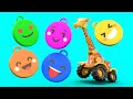 Pelajari warna dengan wajah smiley - Belajar untuk anak-anak dengan Kendaraan &amp; Hewan - AnimaCars
