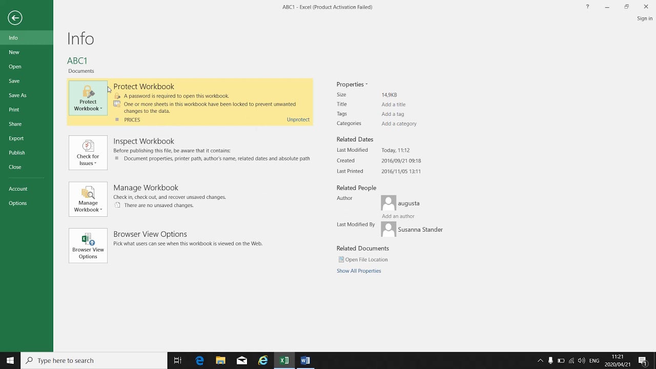 Office Data Processing L4 (Excel - Password Protect) - Mrs. L. Stander ...