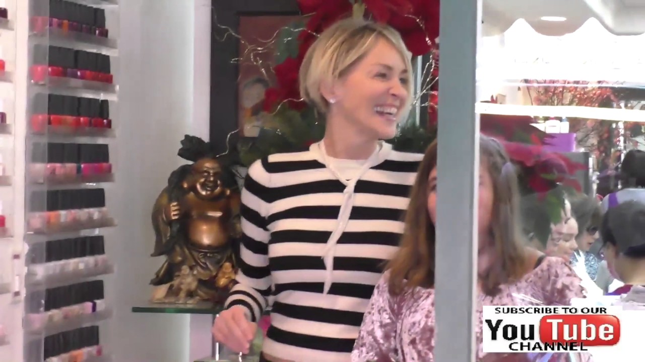 Sharon Stone goes to nail salon in Beverly Hills
