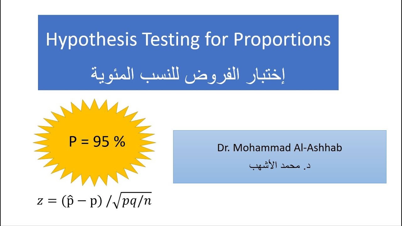 10-4: Hypothesis Testing for Proportions إختبار الفروض للنسب المئوية