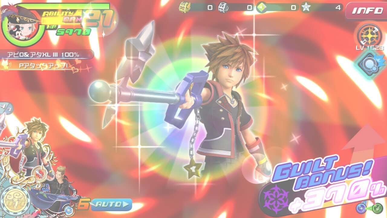 KHUX JP - SB Starlight Sora vs lv 5500 Iron Giant, vs lv 6000 Jewel Princess, vs PVP