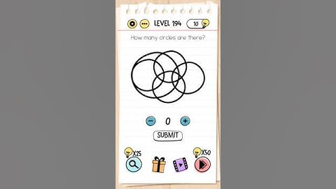 Brain test level 194 How many circles are there?