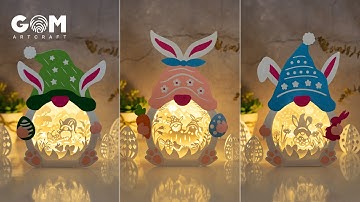 How to Make Easter Gnome Shadow Box - Easter Gnome Lantern