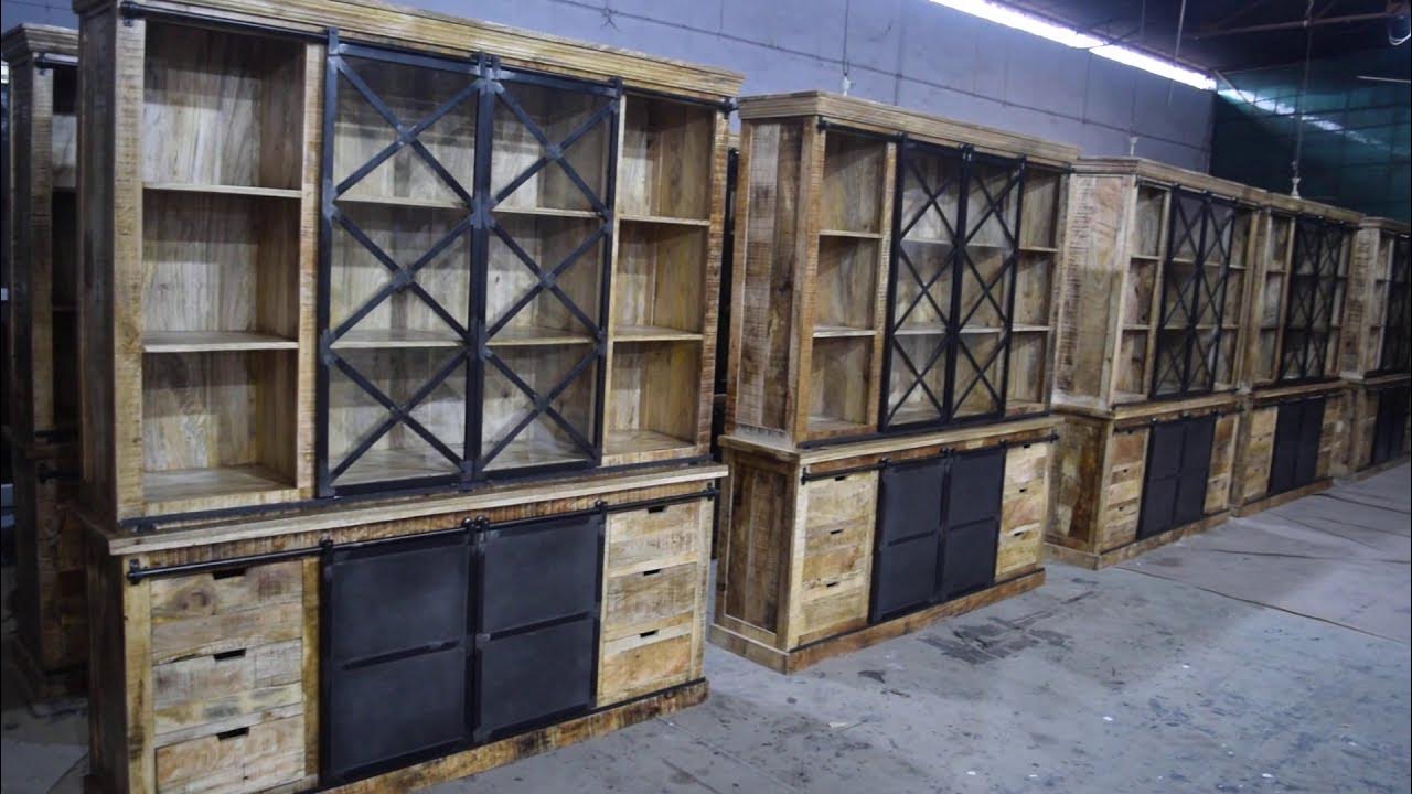 Industrial Wooden Metal Hutch YouTube