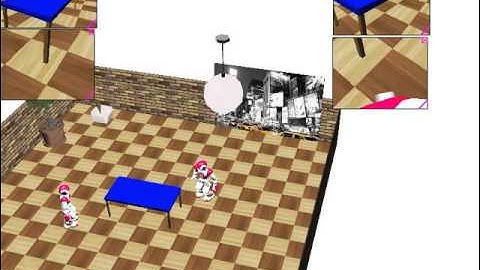 Nao Webots Nao walking toward a blue Table