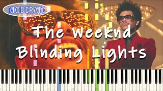 The Weeknd - Blinding Lights | MODERATE Piano Tutorial