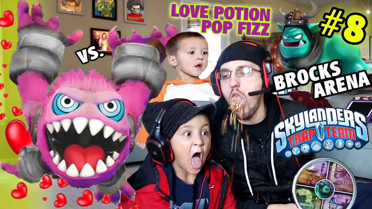 Love Potion Pop Fizz FUN Gameplay: Us vs. Brock Part 8! (Skylanders Trap Team Arenas)