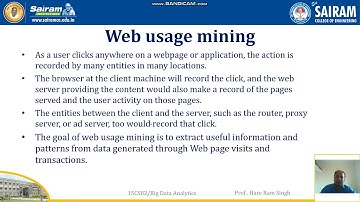 Lecturevideo 15CS82 Module5 Web Usage Mining Hare Ram Singh