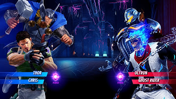 Thor & Chris Redfield vs Ultron & Ghos Rider (Very Hard) - Marvel vs Capcom | 4K UHD Gameplay