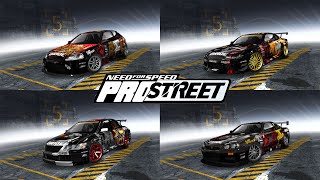 Need for Speed Prostreet | All Apex Glide Grip Cars (Civic, S15, Evo 9, R34, Evo 10)