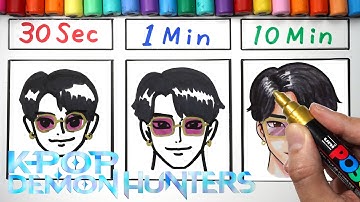 Drawing Jinu in 30Sec.1Min.10Min(KPop Demon Hunters)