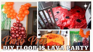 *NEW* DIY KIDS PARTY PREP WITH ME 2022 // AFFORDABLE PARTY DECOR &amp; CAKE // DIY FLOOR IS LAVA PARTY