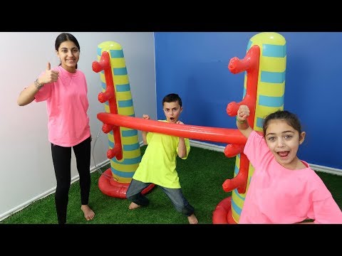 Inflatable Limbo Challenge with HZHtube Kids Fun