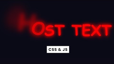 Smooth Ghost Text Animation Using HTML & CSS