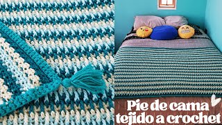 PIE DE CAMA O MANTA TEJIDA A CROCHET