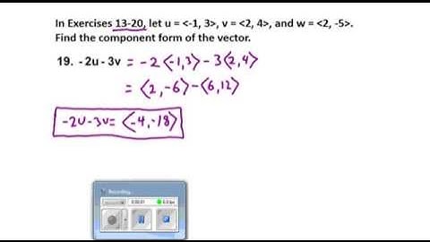 Precalculus Chapter 6.1 Exercises 13-20 Adding and Subtracting Vectors in Component Form