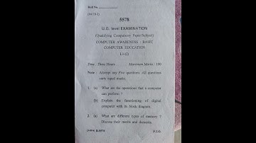 computer question paper, 2018, UG level students, cdlu University