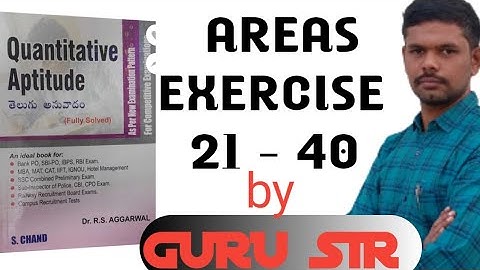 AREAS 21-40 || MENSURATION || RS AGARWAL BIT-BIT || GURU SIR