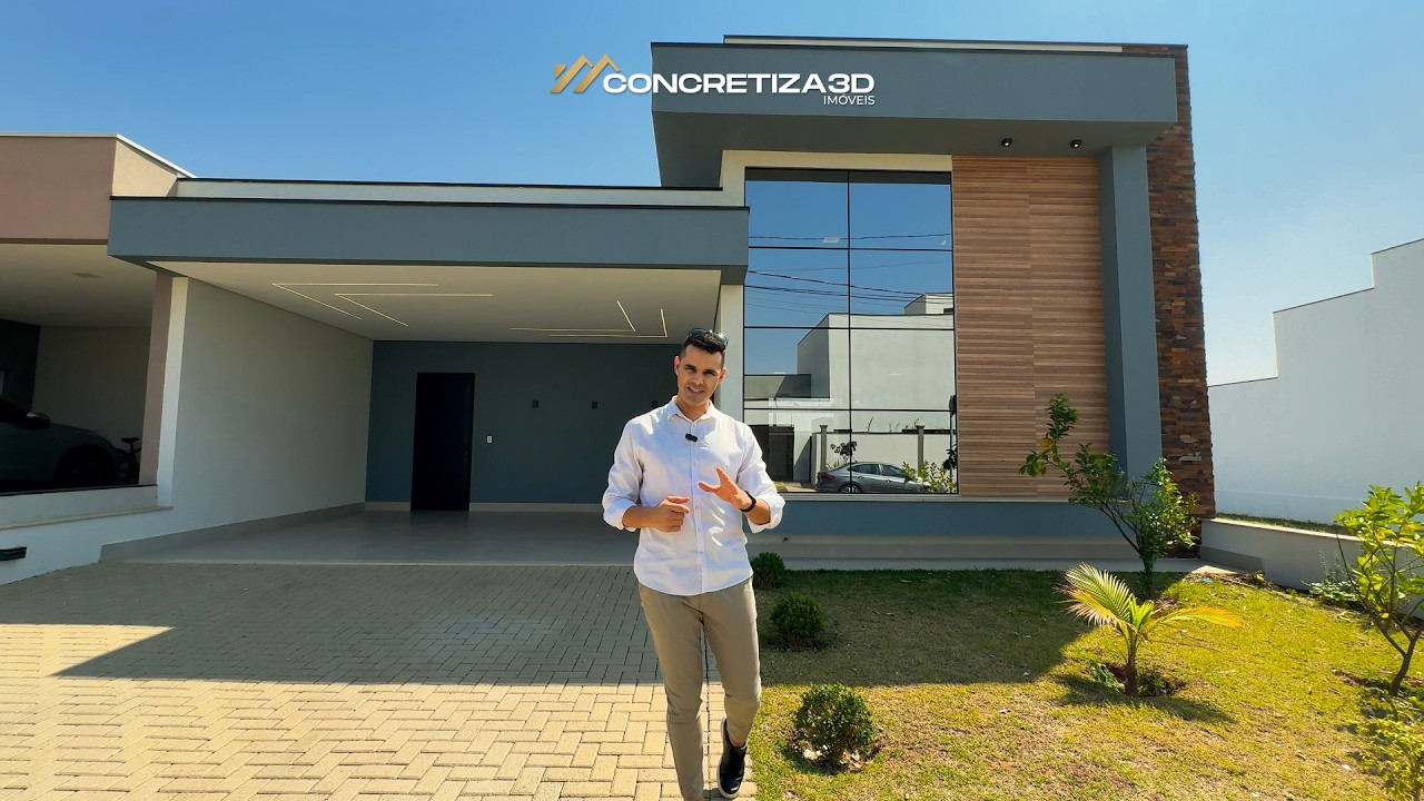 CASA TÉRREA MODERNA COM PÉ DIREITO ALTO, 03 SUÍTES, ÁREA GOURMET PLANEJADA E PISCINA À VENDA!