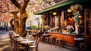 Springtime Street & Relaxing Spring Jazz Music at Outdoor Coffee Shop Ambience for Work,Study,Focus