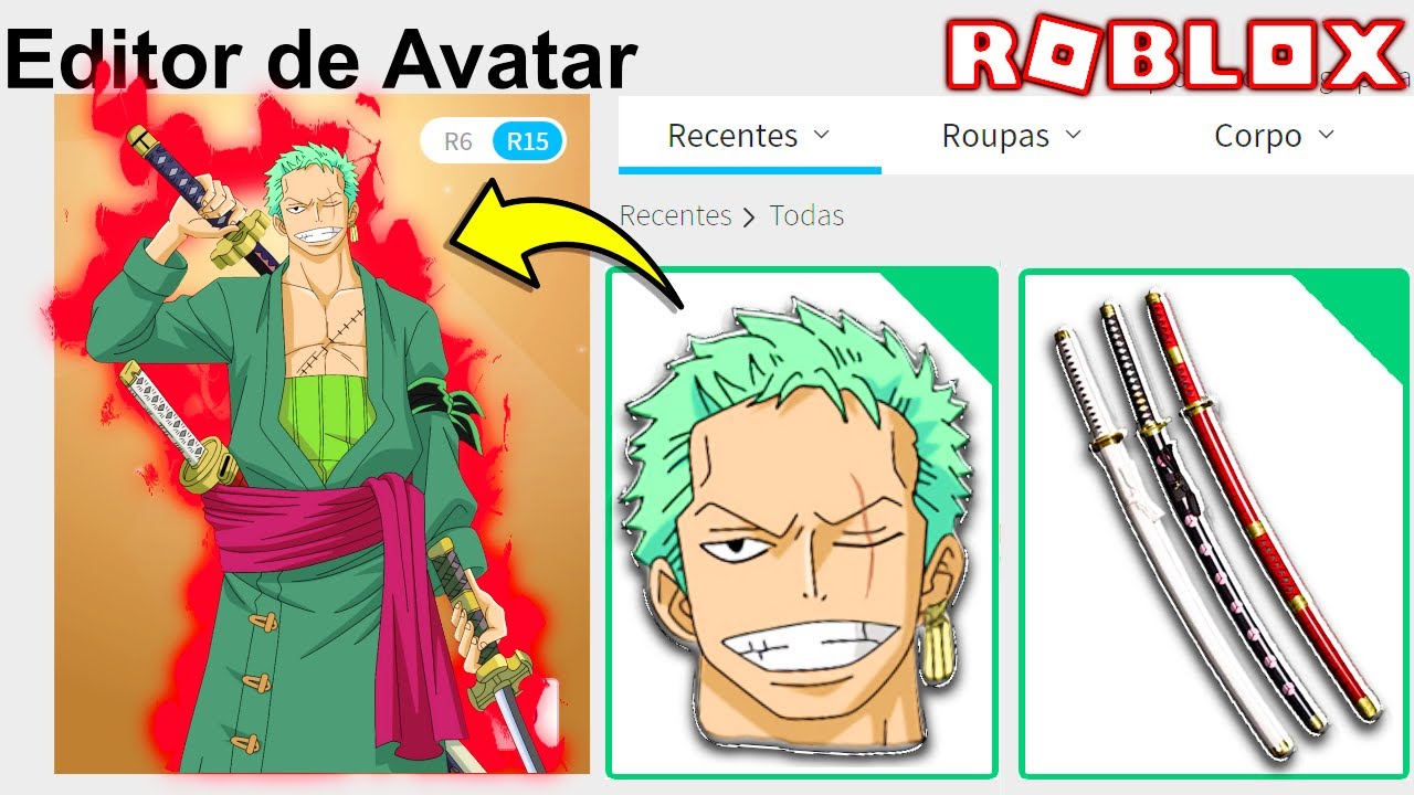 HOW TO MAKE YOUR ROBLOX AVATAR LOOK LIKE ANIME ONE PIECE RORONOA ZORO USING  ROBUX [ :D ] 
