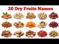 20 Dry Fruits Name | ड्राई फ्रूट्स के नाम हिंदी और इंग्लिश में | Kids Vocabulary Learning Video