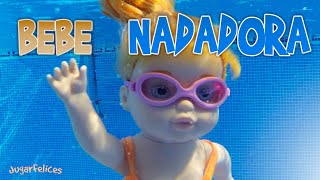 Muñeca Nadadora My Little Baby Born Nadando en la Piscina 🏊‍♀️👙💦