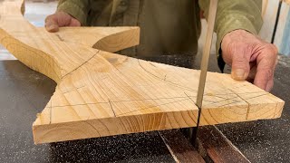 AMAZING DIY Woodworking Design // Build A SIMPLE CHAIR With UNIQUE SHAPE.