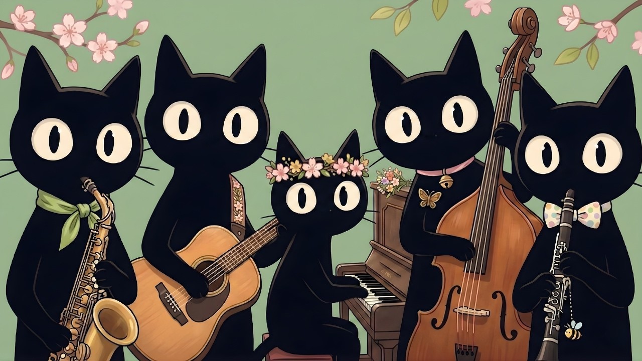 Black Cats Spring Jazz: Bright Music to Relax & Focus for Creative Work