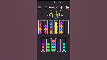 Ball Sort Color Water Puzzle Level 232, Walkthrough 🧪🟤🟣🟢, #shorts