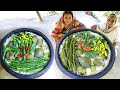 villfood Garden and vegetables collect and cooking by our Grandmother | village food channel