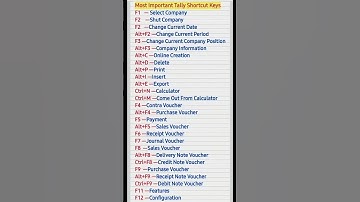 #shorts #computer Most Important Tally shortcut keys