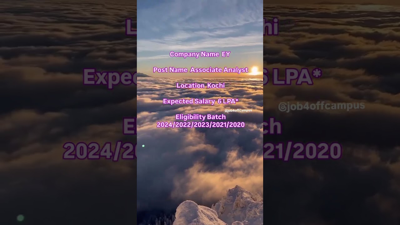 EY Off Campus Hiring | Apply Now 