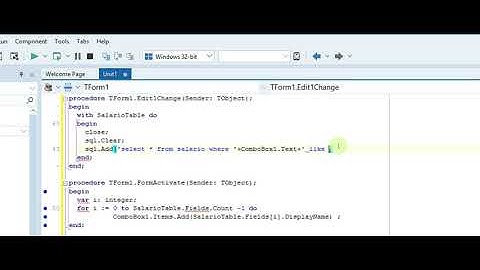 CONSULTA AMPLA - Campos da tabela num ComboBox - Delphi10.3