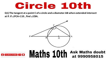 The tangent at a point C of a circle and a diameter AB when extended intersect at P. If PCA=110…