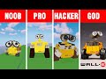 Minecraft NOOB vs PRO vs HACKER vs GOD: WALL-E BUILD CHALLENGE in Minecraft / Funny Animation