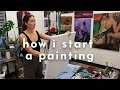 studio vlog | how i tone and start my oil paintings