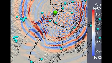 Computer simulation for earthquake near Anchorage, Alaska