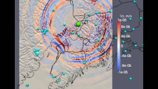 Computer simulation for earthquake near Anchorage, Alaska