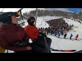 Insane ski lift line at vail