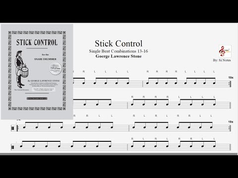 STICK CONTROL - Short Roll Combinations ( 1-6 ) by: George Lawrence Stone 