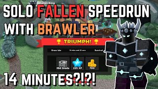 SOLO FALLEN SPEEDRUN WITH BRAWLER | TOWER DEFENSE SIMULATOR TDS