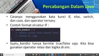 Bentuk Percabangan dalam Java (OOP 29 APRIL 2021)