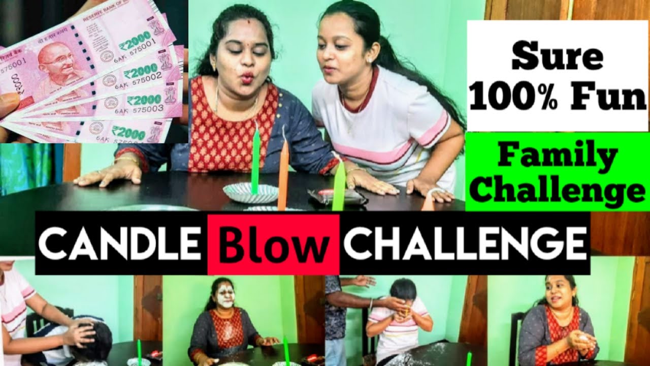 Candle Blow Challenge💪Fun with Family🤪😝 எப்டிலா யோசிக்கறாங்க முடியல😂🤣 YouTube